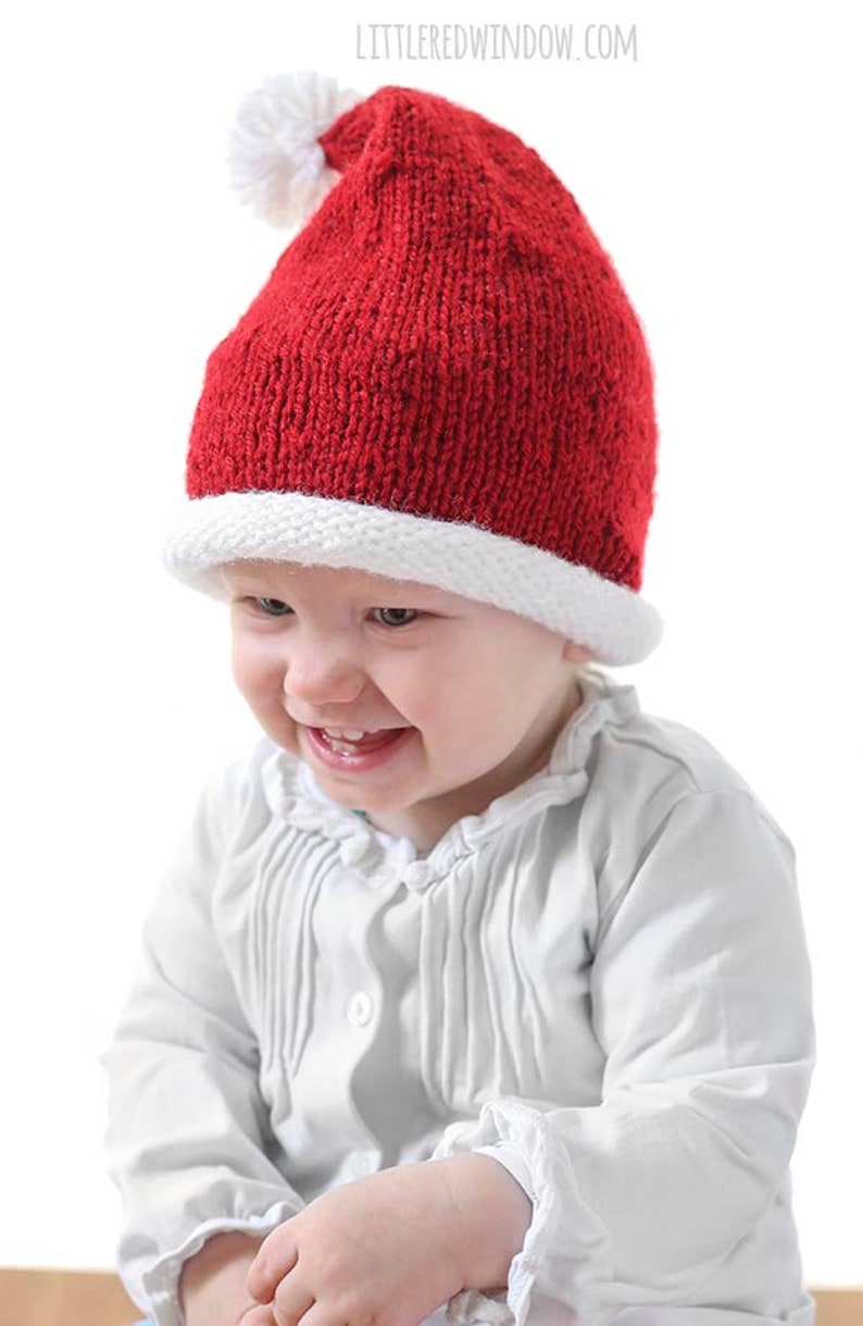 Baby Santa Hat KNITTING PATTERN / Santa Hats for Kids / Santa Hat Newborn / Santa Hat Pattern / My First Christmas / Santa Hat for Infant image 7