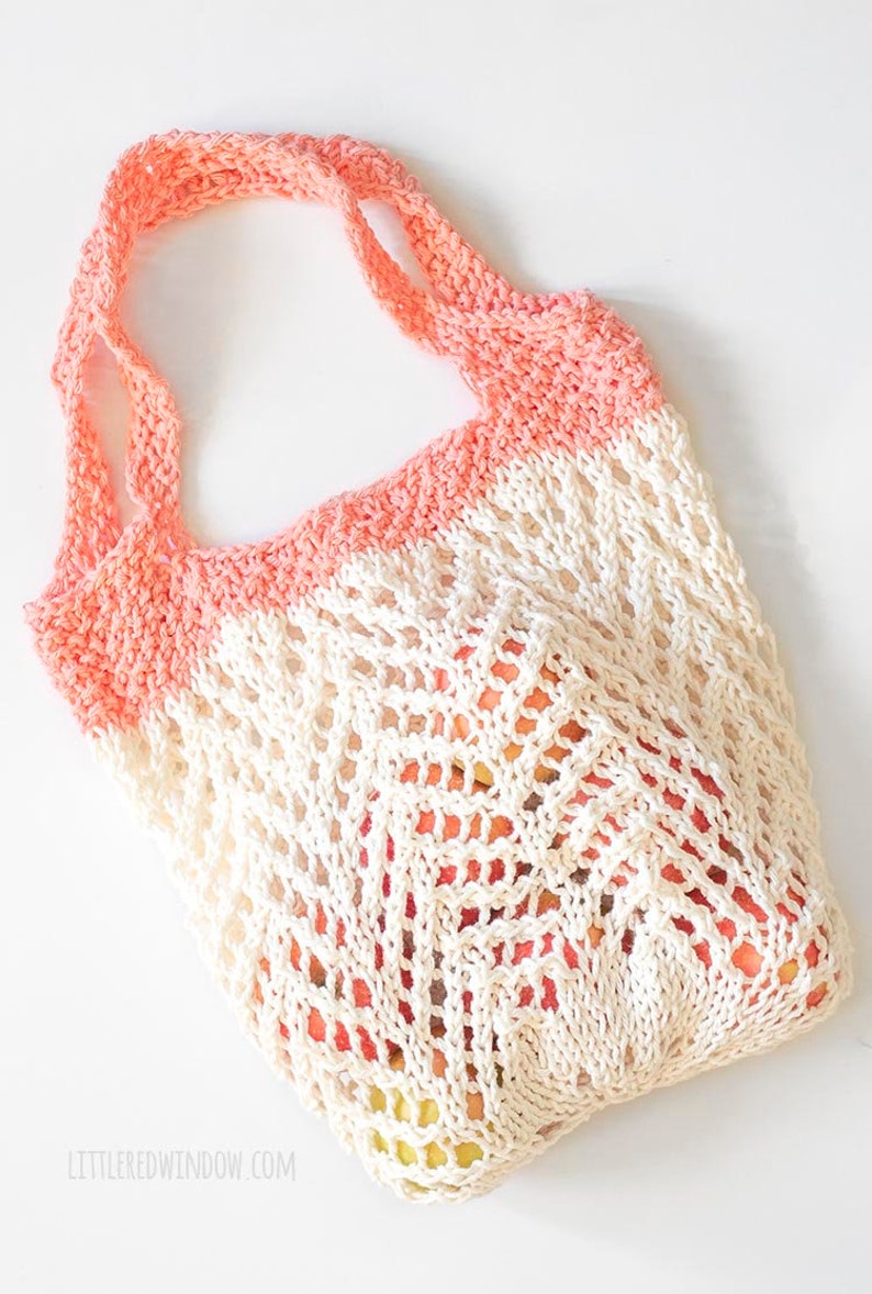 Rambling Market Bag KNITTING PATTERN / Cotton Market Bag Pattern / Produce Bag Knitting Pattern image 4