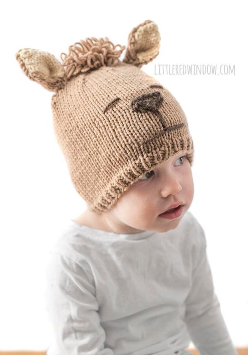 Alpaca Hat KNITTING PATTERN / Alpaca Pattern / Baby Llama Hat / Llama Pattern / Alpaca Baby Hat / Newborn Photo Prop / Knit Alpaca Hat image 4