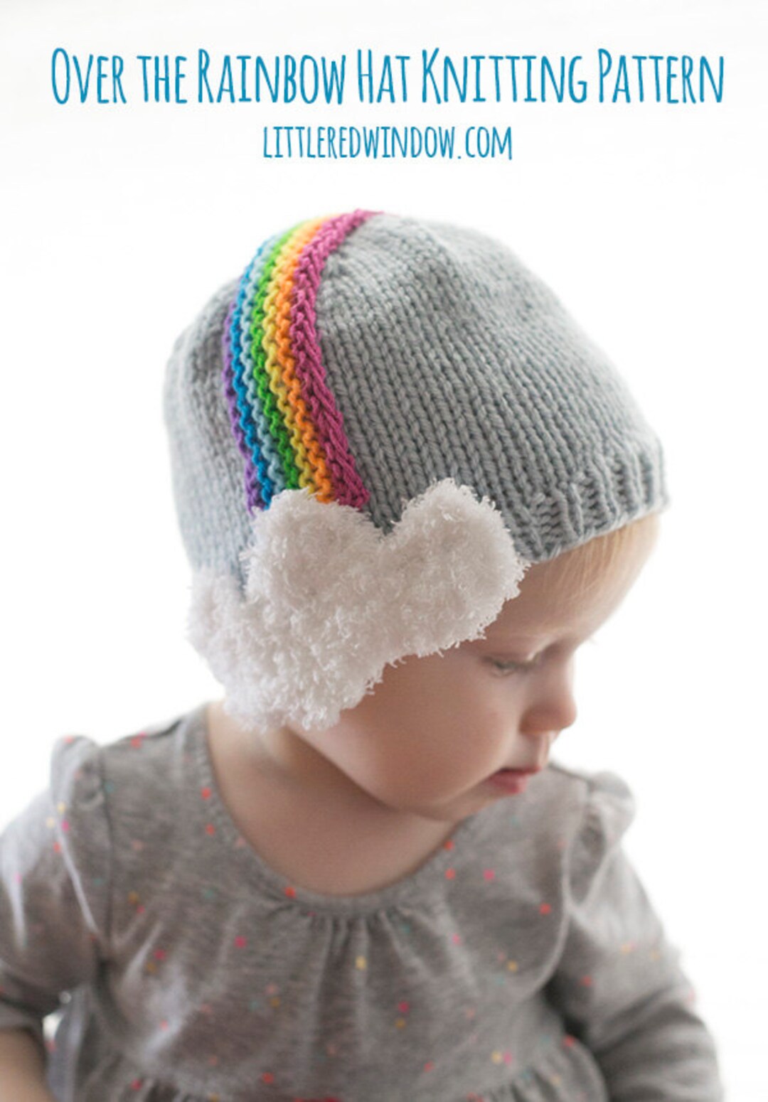 Over the Rainbow Baby Hat KNITTING PATTERN / Knit Rainbow Hat / Earflap