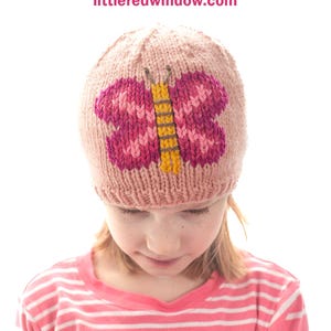 Bold Butterfly Baby Hat KNITTING PATTERN /Butterfly Pattern / Baby Butterfly Hat / Easy Knit Hat Pattern/ Butterfly Wings / Butterflies
