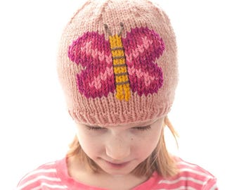 Bold Butterfly Baby Hat KNITTING PATTERN /Butterfly Pattern / Baby Butterfly Hat / Easy Knit Hat Pattern/ Butterfly Wings / Butterflies