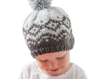 Winter Mountain Hat KNITTING PATTERN / Fair Isle Pattern/ Fair Isle Wool Hat / Child Hat Pattern / Fair Isle Knit Hat / Nordic Fair Isle Hat