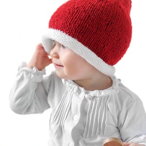 Baby Santa Hat KNITTING PATTERN / Santa Hats for Kids / Santa Hat Newborn / Santa Hat Pattern / My First Christmas / Santa Hat for Infant image 4