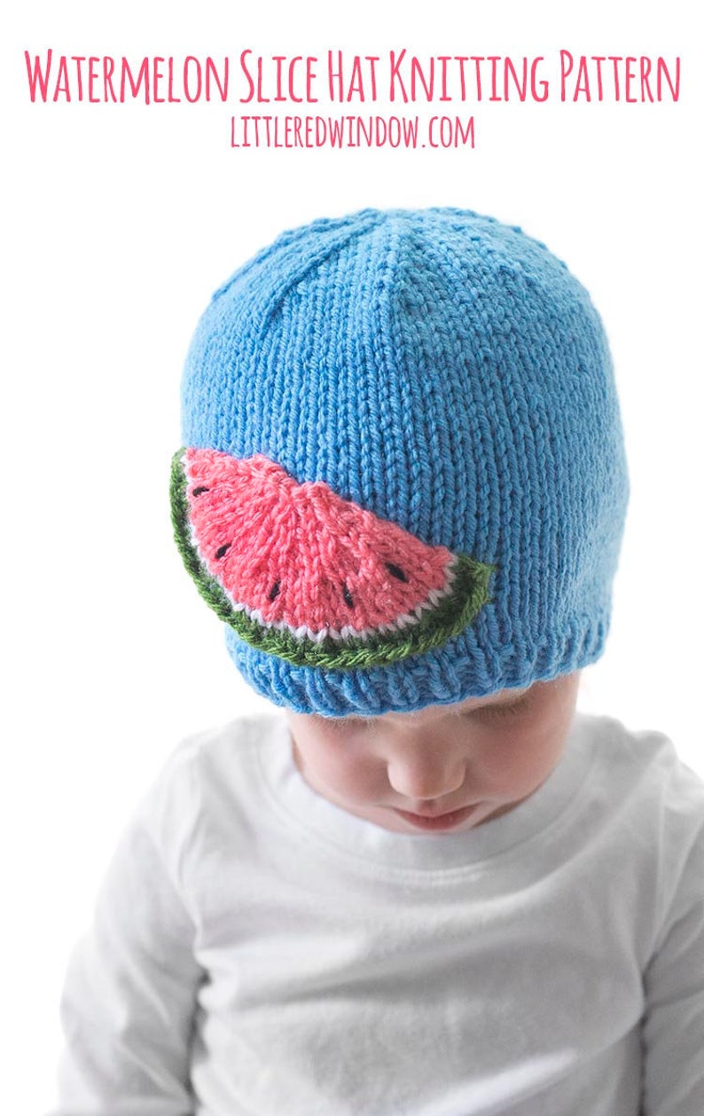 Watermelon Slice Hat KNITTING PATTERN // Watermelon Hat Etsy