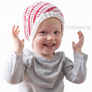 Baby Candy Cane Hat KNITTING PATTERN / Candy Cane Pattern / Fair Isle Pattern / Candy Cane Baby Hat / Striped Hat Pattern / Candy Canes image 2