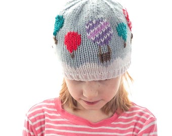 Hot Air Balloon Hat Knitting Pattern / Cloud Hat Knitting Pattern / Hot Air Balloon Pattern / Blue Sky Hot Air Balloon Pattern