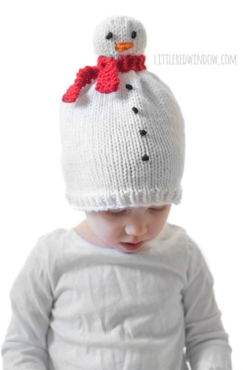 Snowman Hat KNITTING PATTERN / Snowman Pattern / Newborn Etsy
