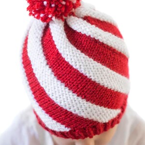 Peppermint Twist Hat KNITTING PATTERN / Candy Cane Pattern / Swirl Hat ...