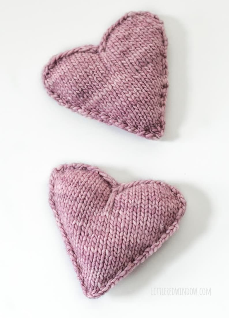 Heart Shaped Handwarmer KNITTING PATTERN / Knit Heart Shape Pattern / Knit Sachet Pattern / Pocket Hand Warmer Knitting Pattern image 2