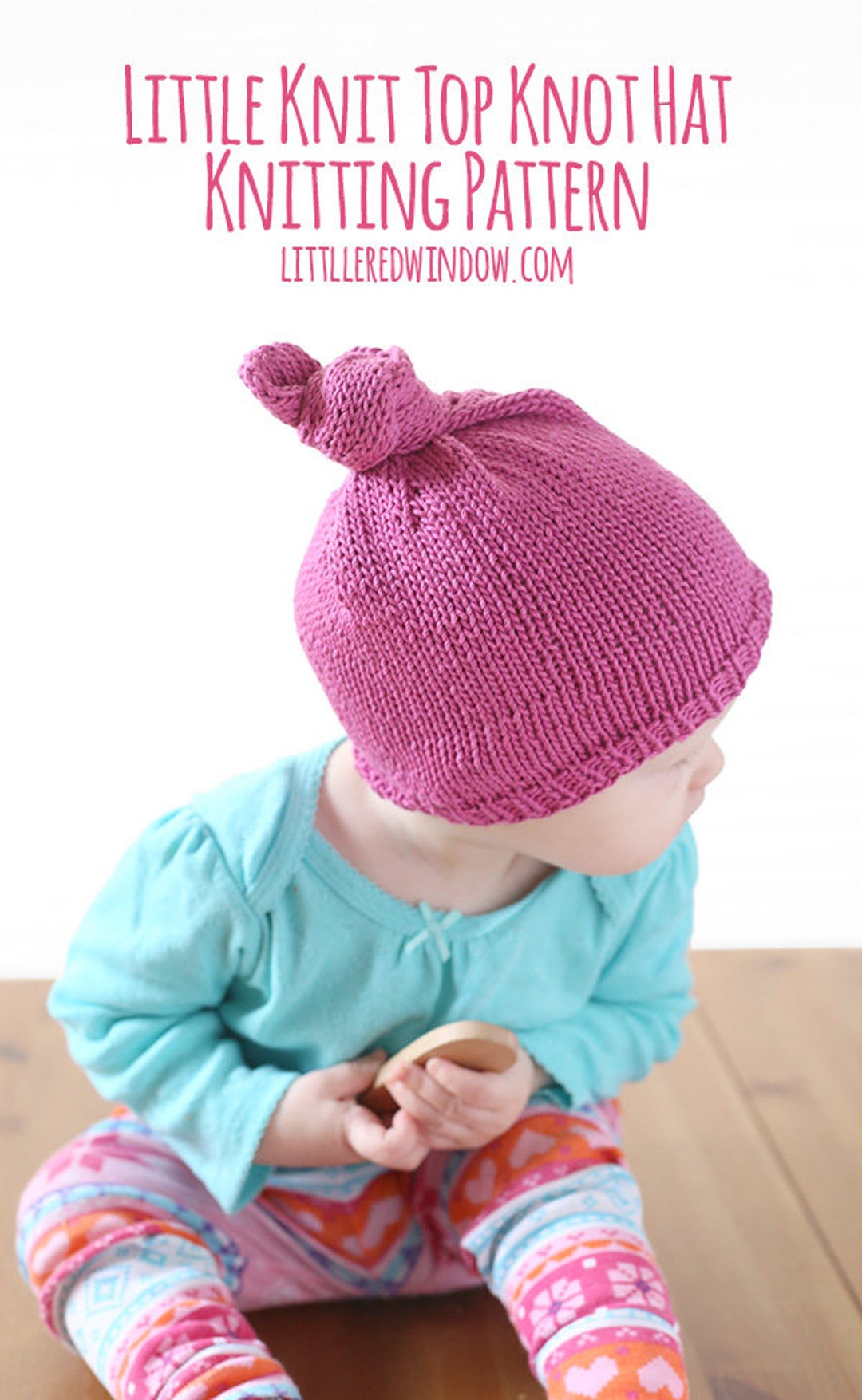 Top Knot Hat KNITTING PATTERN / Top Knot Hat Pattern / Baby Knot Hats