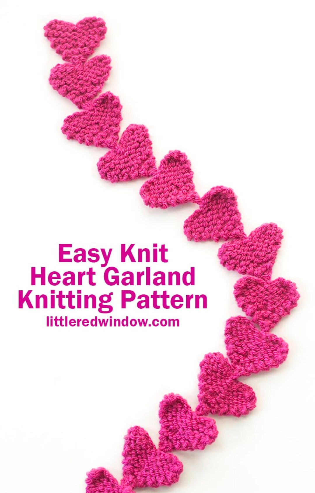 Easy Knit Heart Garland KNITTING PATTERN / Knit Heart Shape Pattern