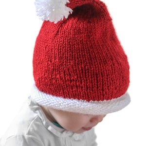 Baby Santa Hat KNITTING PATTERN / Santa Hats for Kids / Santa Hat Newborn / Santa Hat Pattern / My First Christmas / Santa Hat for Infant image 5