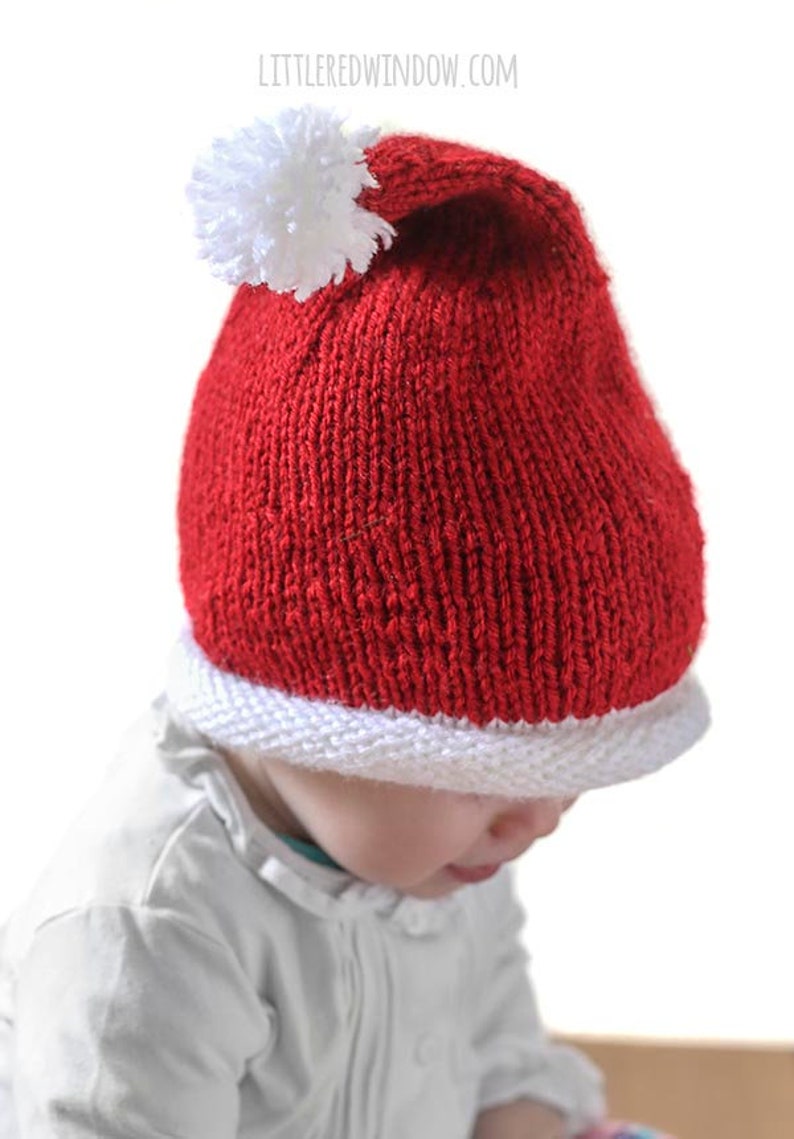 Baby Santa Hat KNITTING PATTERN / Santa Hats for Kids / Santa Hat Newborn / Santa Hat Pattern / My First Christmas / Santa Hat for Infant image 5