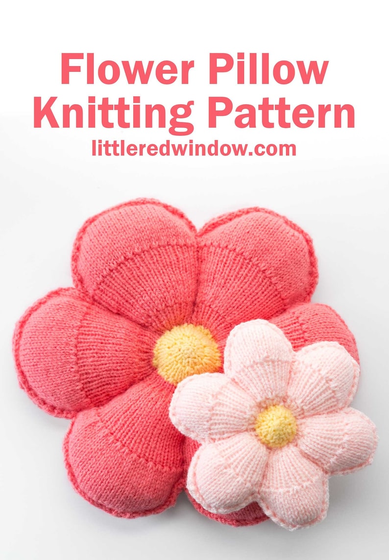 Flower Pillow KNITTING PATTERNS / Knit Flower Pattern / Flower Knitting