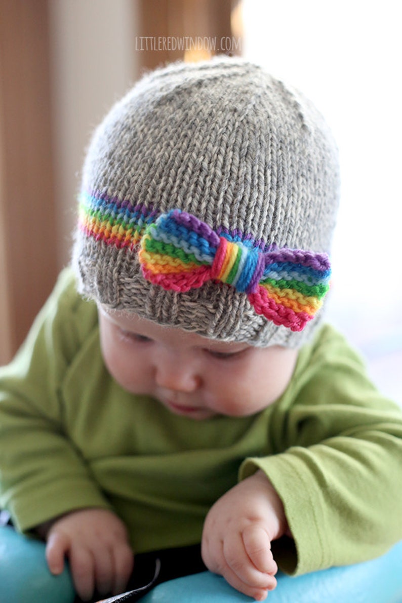 Rainbow Baby Hat KNITTING PATTERN / Knit Rainbow Hat / Rainbow Etsy