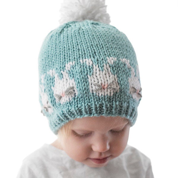 Easter Bunnies Hat KNITTING PATTERN / Bunny Hat Pattern / Baby Boy Easter Hat / Easter Bunny Outfit / Baby Easter Hat / Easter Outfit