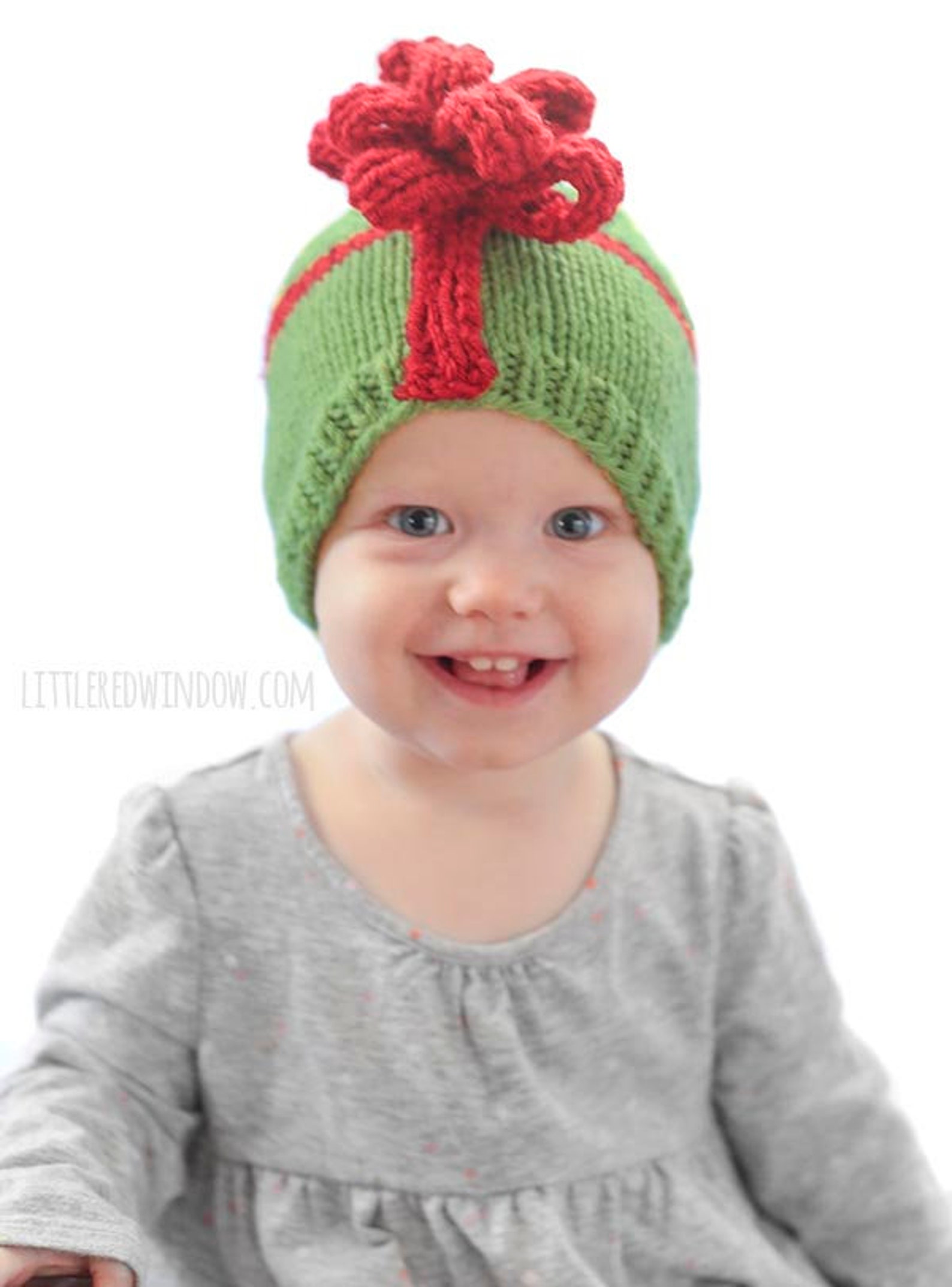 Christmas Present Bow Hat KNITTING PATTERN / My First Etsy