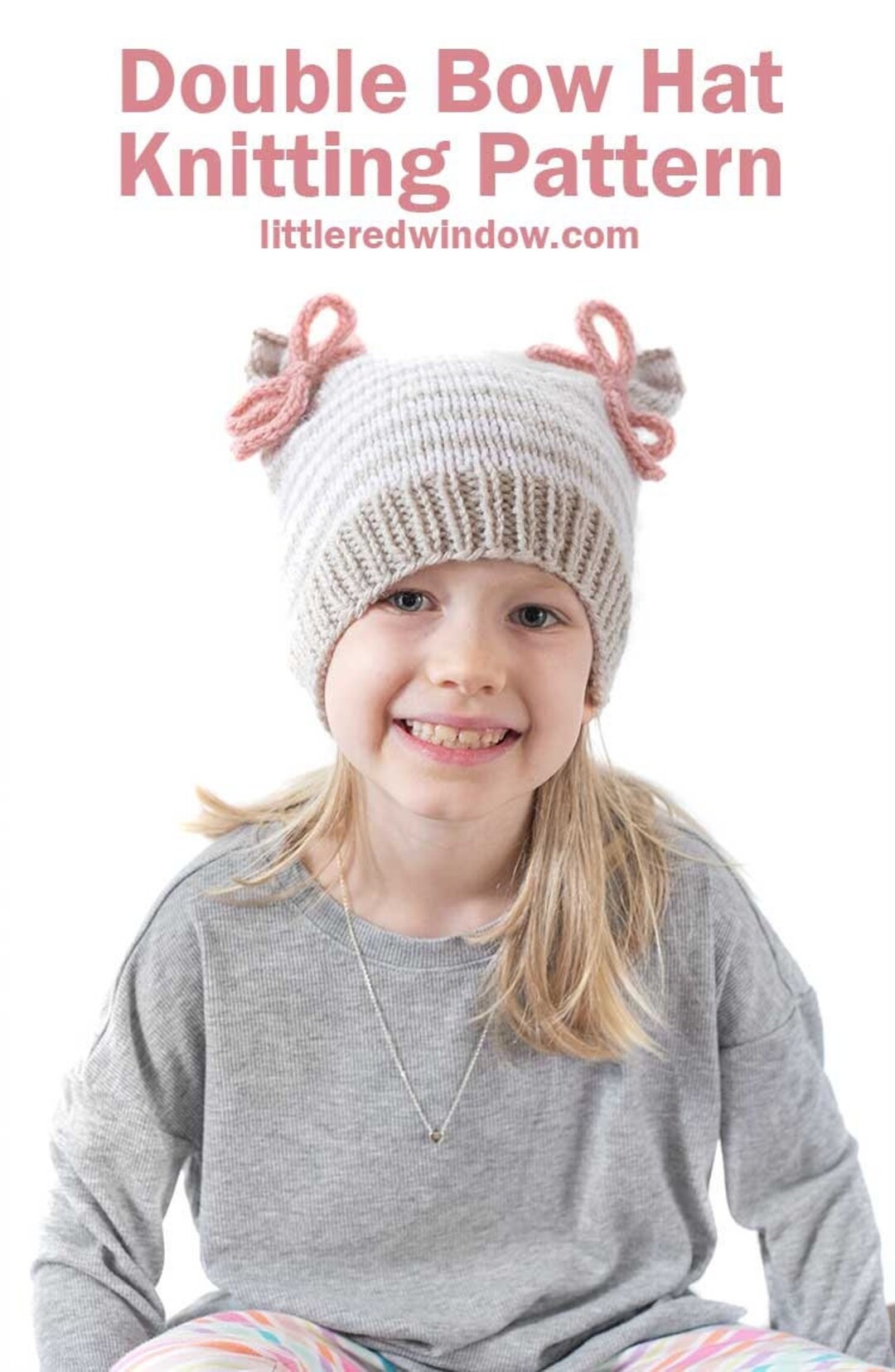 Double Bow Hat KNITTING PATTERN / Easy Baby Hat Knitting Pattern / Baby Hat With Bows Pattern Etsy