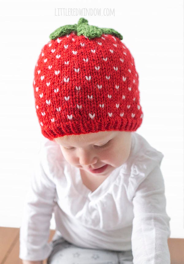 Baby Strawberry Hat KNITTING PATTERN / Fair Isle Knit Hat / | Etsy