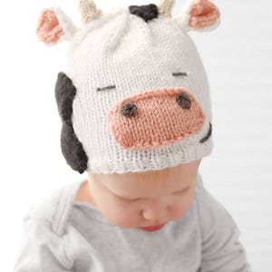 Cow Hat KNITTING PATTERN / Knit Cow Hat Pattern / Cow Hat For Baby / Cow Baby Outfit / Newborn Cow Hat / Baby Cow Hat / Cow Baby Hat image 2
