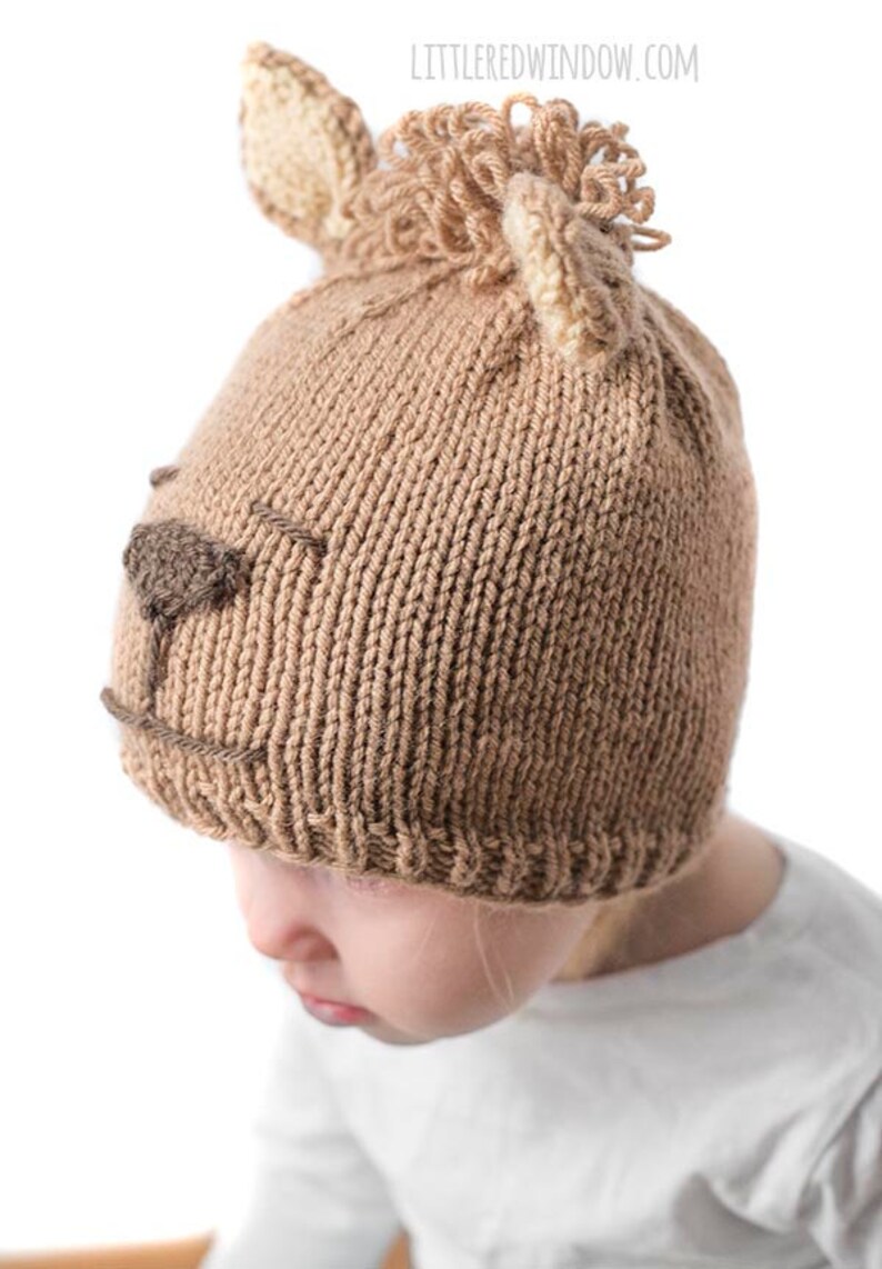 Alpaca Hat KNITTING PATTERN / Alpaca Pattern / Baby Llama Hat / Llama Pattern / Alpaca Baby Hat / Newborn Photo Prop / Knit Alpaca Hat image 3