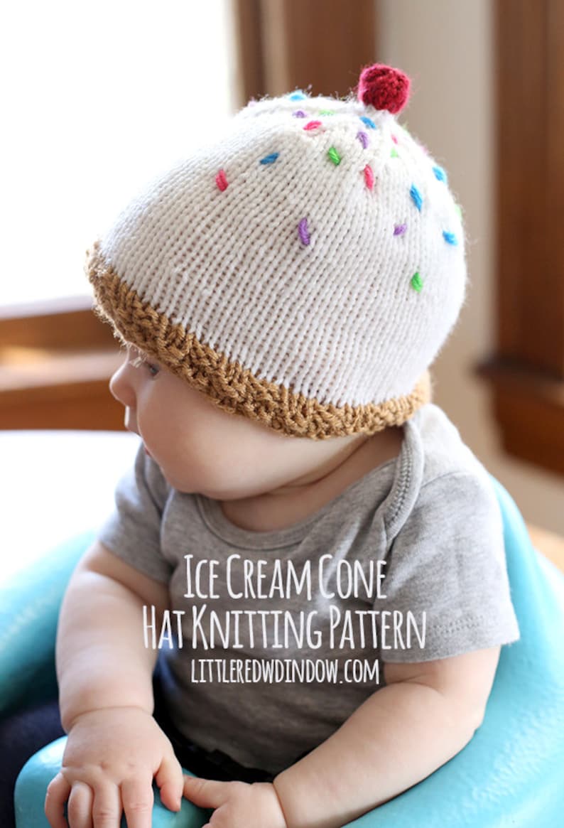 Ice Cream Cone Hat KNITTING PATTERN // Ice Cream Hat Pattern Etsy