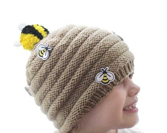 Beehive Hat KNITTING PATTERN / Bee Knitting Pattern / Beehive Knitting Pattern / Bee Themed Nursery Pattern / Bee Pattern