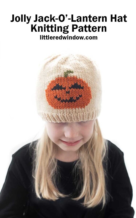 Jolly Jack-o-lantern Hat KNITTING PATTERN / Pumpkin Hat Knitting