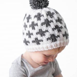 Swiss Cross Hat KNITTING PATTERN / Fair Isle Pattern / Modern Baby Hat/ Fair Isle Knit Hat / Plus Sign Hat / Baby Knit Pattern/Fair Isle Hat