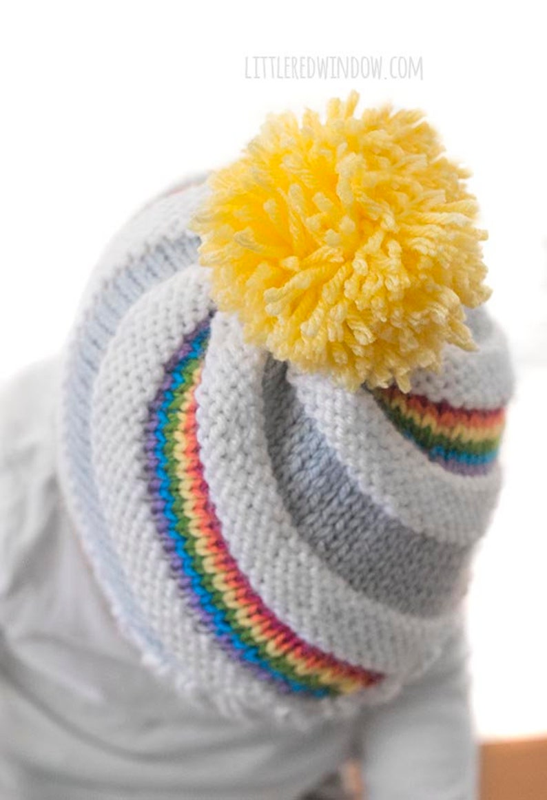 Rainbow Swirl Hat KNITTING PATTERN / Rainbow Pattern / Rainbow Etsy