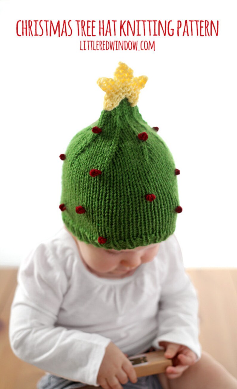 Christmas Tree Hat KNITTING PATTERN / My First Christmas / Etsy