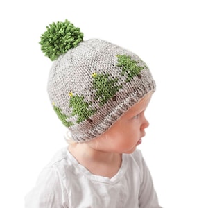 Christmas Tree Hat KNITTING PATTERN  / Christmas Pattern / Winter Hat Pattern / Fair Isle Pattern /Tree Hat/Toddler Tree Hat/Evergreen Trees