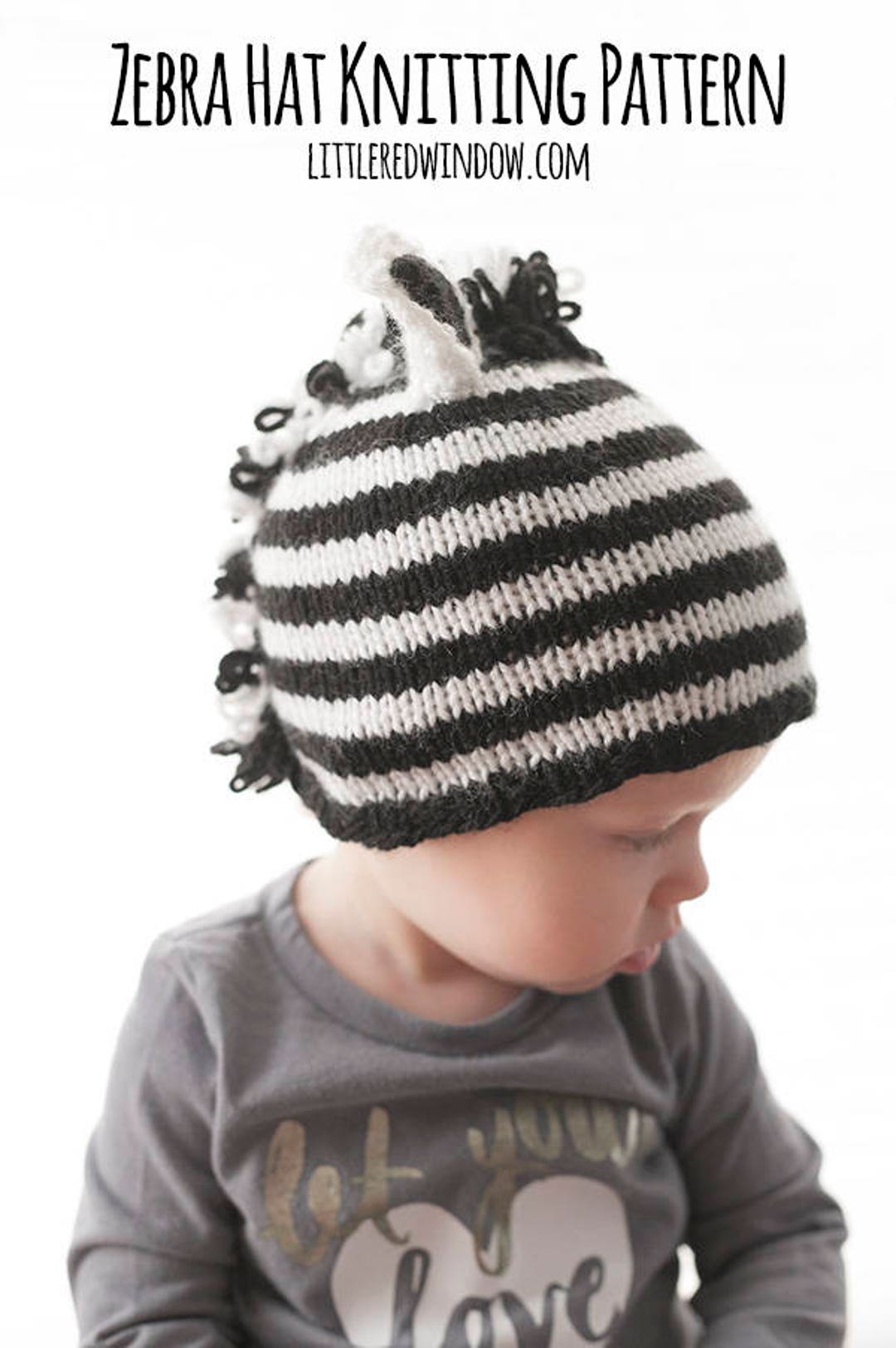 Zebra Hat KNITTING PATTERN / Zebra Pattern / Baby Animal Hats / Zebra