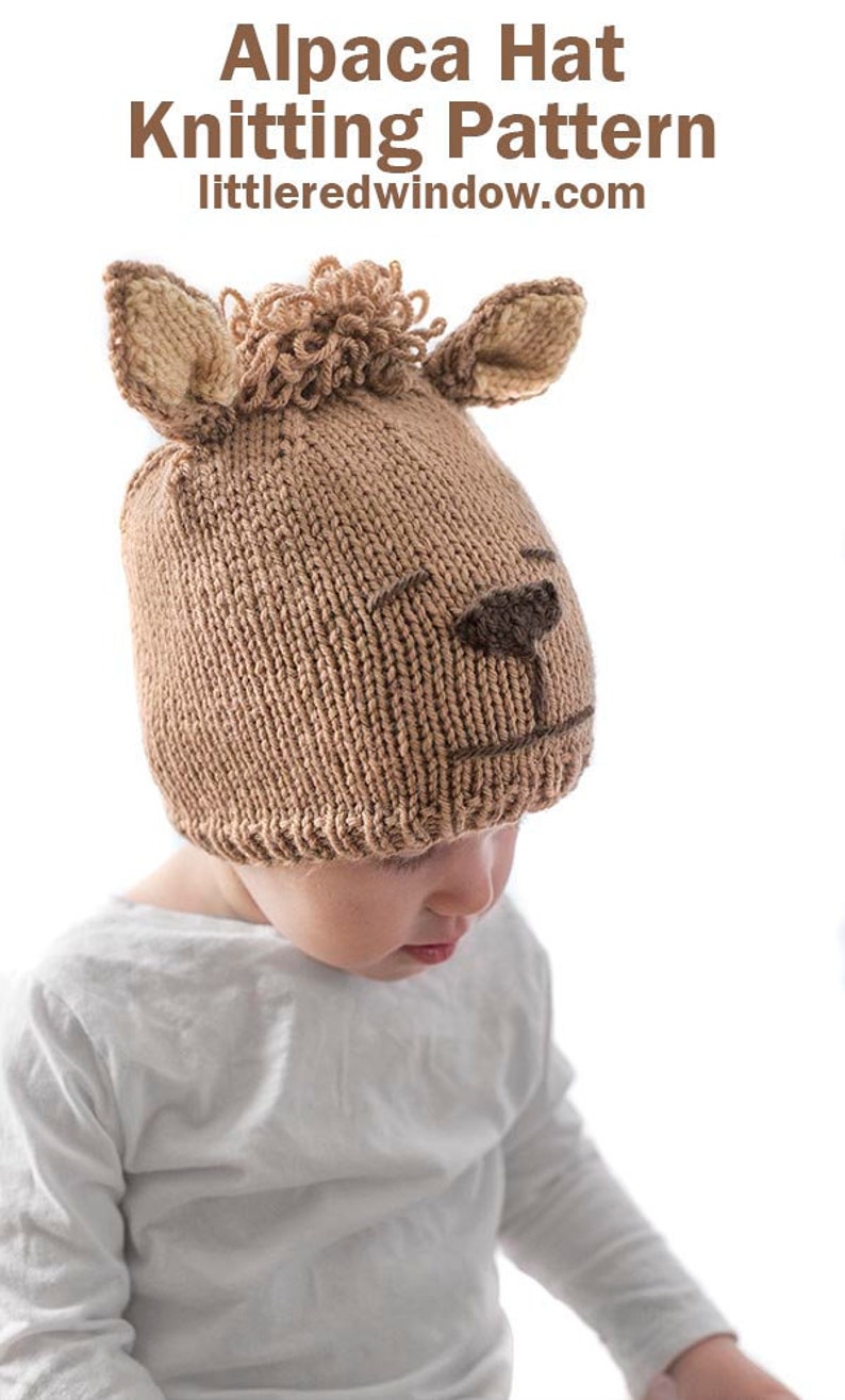 Alpaca Hat KNITTING PATTERN / Alpaca Pattern / Baby Llama Hat / Llama Pattern / Alpaca Baby Hat / Newborn Photo Prop / Knit Alpaca Hat image 1