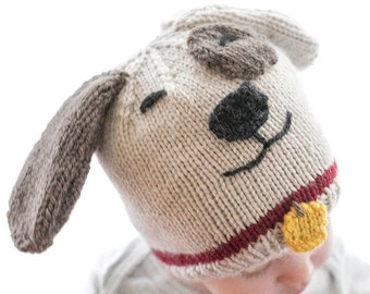 Puppy Dog Hat KNITTING PATTERN / Easy Dog Hat Knitting Pattern / Baby Hat Knitting Pattern with Ears / Baby Puppy Hat Pattern