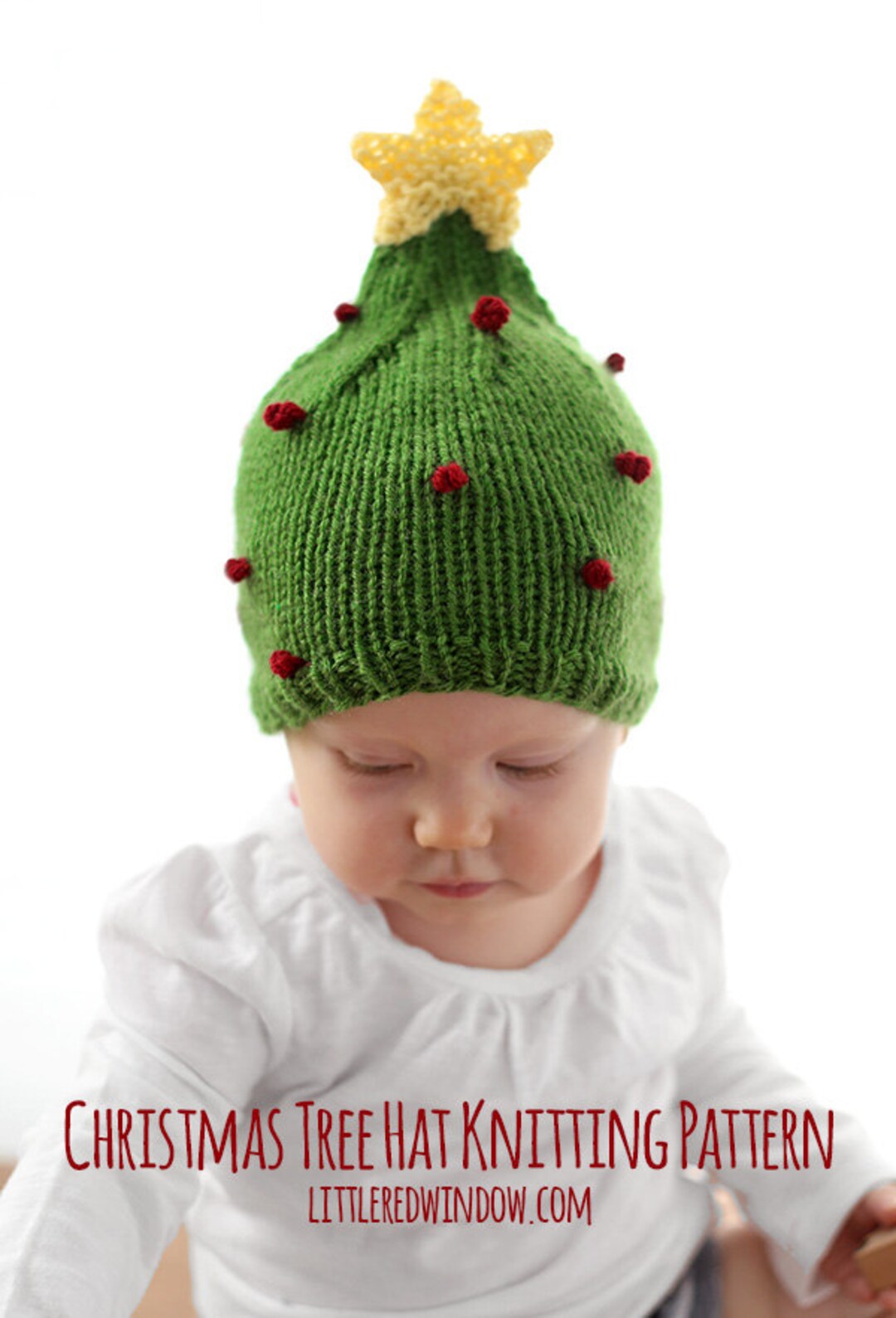 Christmas Tree Hat KNITTING PATTERN / My First Christmas / First Christmas Hat / Funny Christmas