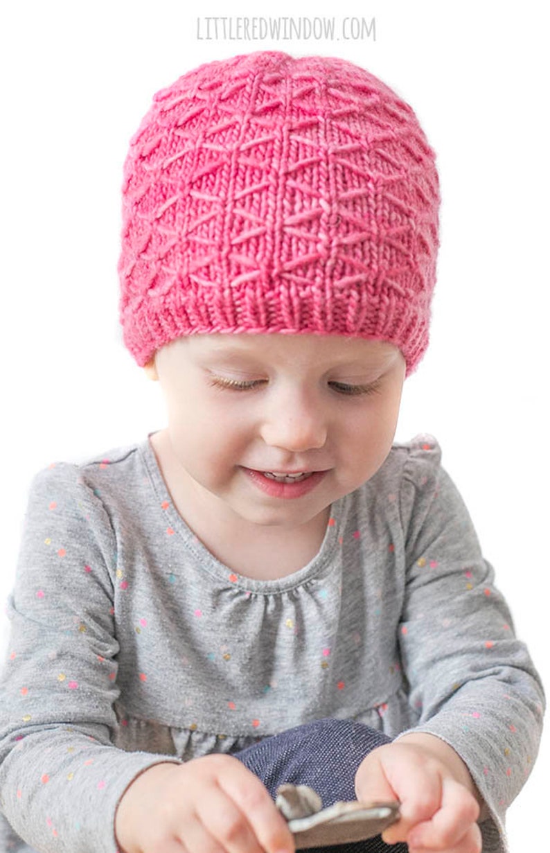 Trellis Stitch Hat KNITTING PATTERN / Diamond Pattern / Etsy