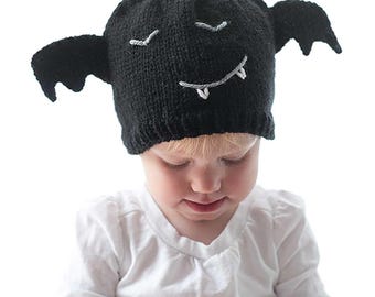 Baby Fledermaus Mütze STRICKMUSTER / Vampir Fledermäuse / Mein erstes Halloween / Halloween Fledermäuse / Baby Halloween Mütze / Baby Fledermaus Kostüm / Vampir Fledermaus Mütze