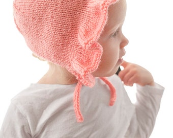Baby Ruffle Bonnet KNITTING PATTERN // Ruffle Pattern