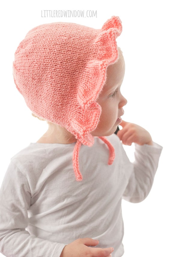 HOLIDAY CABLEKNIT BABY BONNET Baby Ruffle Bonnet KNITTING PATTERN // Ruffle Pattern