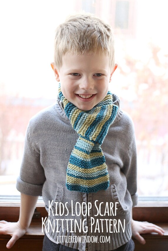 Kids Loop Scarf KNITTING PATTERN / Loop Scarf Pattern / Kids Scarf Pattern  /toddler Scarf/kids Knit Scarf/easy Scarf Pattern/boys Knit Scarf 