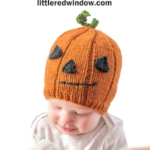 Pumpkin Hat KNITTING PATTERN / Pumpkin Hat Pattern / Jack o Lantern Hat / Pumpkin Hat Pattern