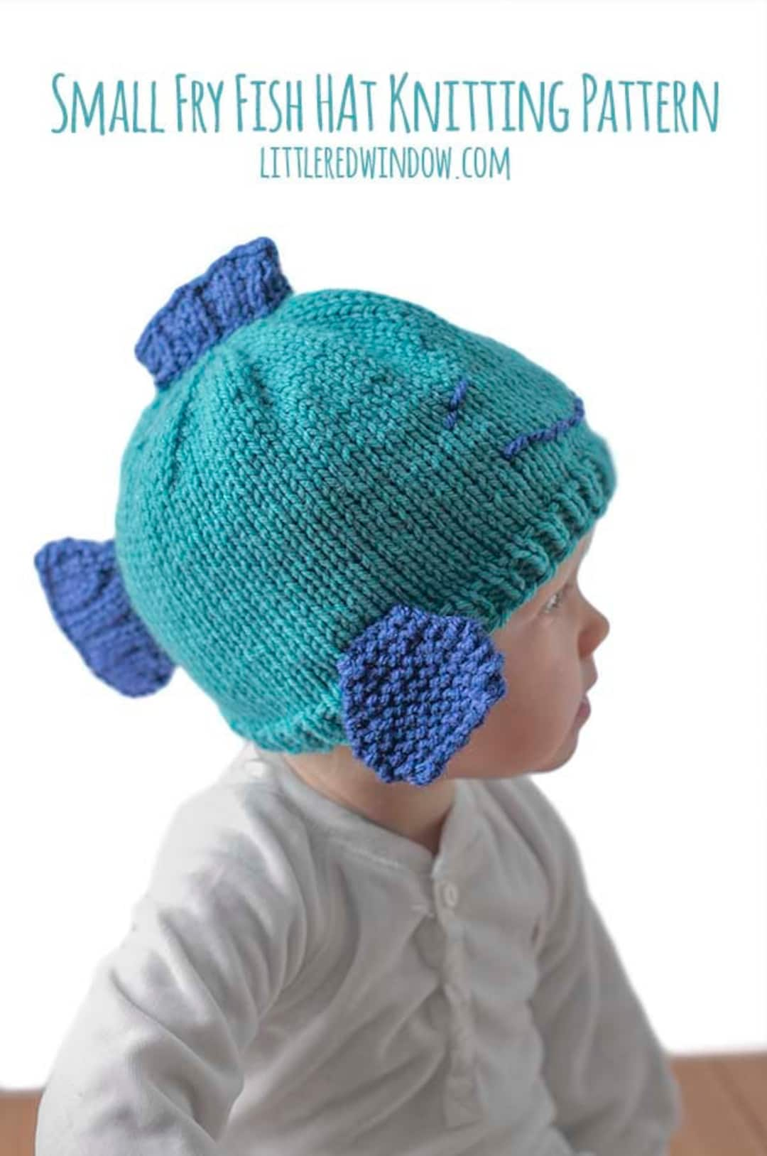 Fish Hat KNITTING PATTERN / Fish Hat Pattern / Baby Fish Hat / Small Fry /  Baby Fishing Hat / Knitted Fish Pattern/fish Beanie/fish Baby Hat 