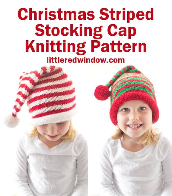 Double Pom Pom Hat Knitting Pattern - Little Red Window
