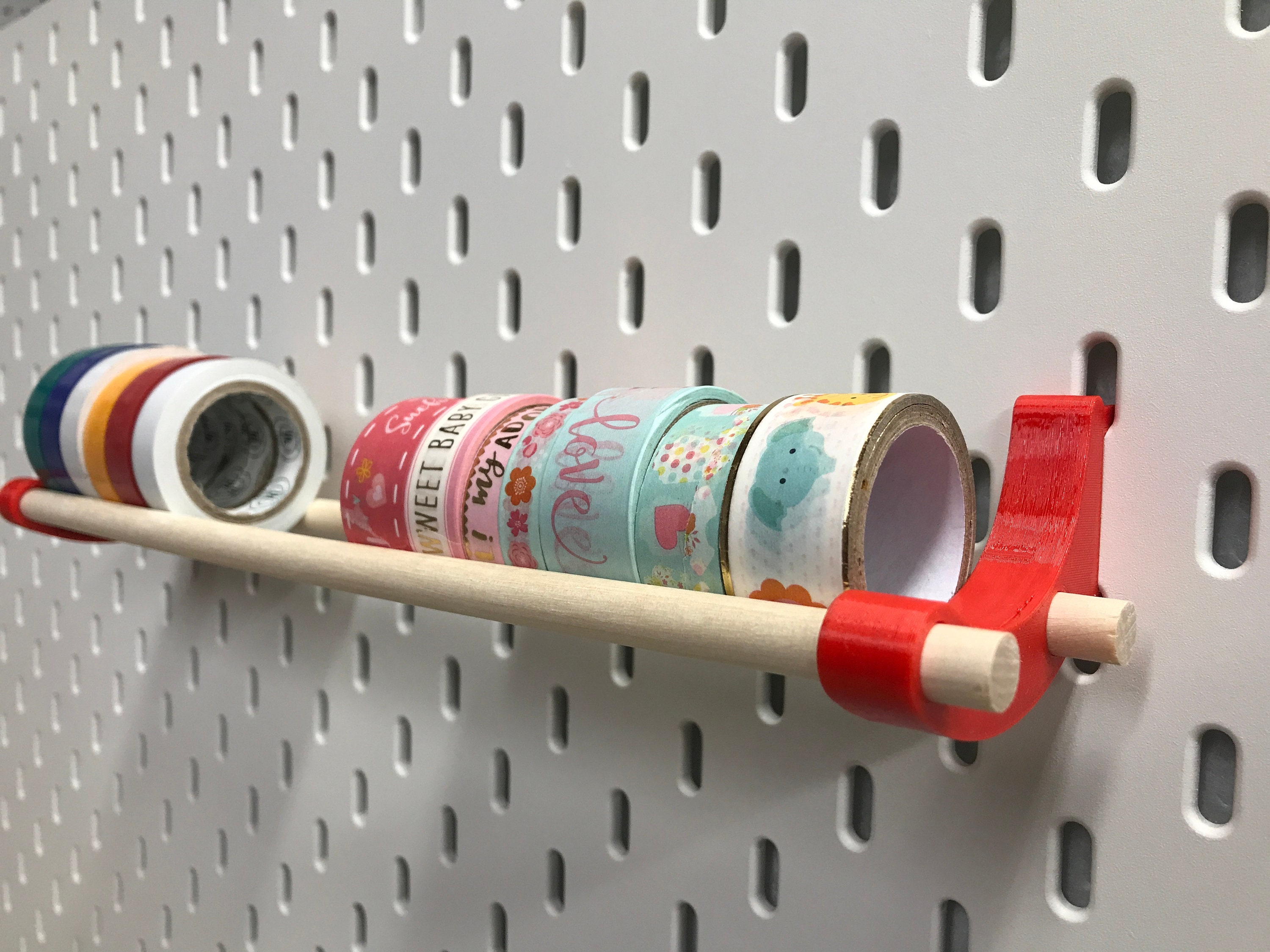Washi Masking Tape Holder and Dispenser for Ikea Skadis Pegboard