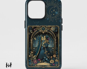 Tarot Phone Case - The Lovers Astrology Tarot Carding Phone Cover for iPhone 15 14 13 12 11 Samsung Galaxy S23 S22 S21 S20 Google Pixel