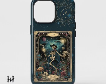 Tarot Phone Case - Death Astrology Tarot Carding Phone Cover for iPhone 15 14 13 12 11 Samsung Galaxy S23 S22 S21 S20 Google Pixel