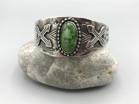 Old Old Vintage Native American Navajo Domed Cerrillos Turquoise Sterling Silver Swirl Bracelet Old Old Vintage Native American Navajo Domed Cerrillos Turquoise Sterling Silver Swirl Bracelet