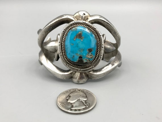 Custom Vintage Native American Navajo Old Kingman Cerillos Turquoise Sterling Silver Ring Custom Vintage Native American Navajo Old Kingman Cerillos Turquoise Sterling Silver Ring